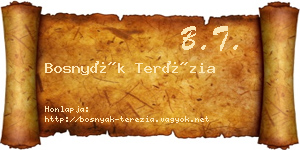 Bosnyák Terézia névjegykártya